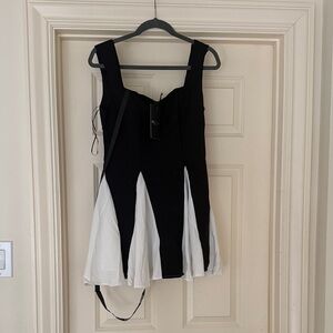 Black and White Paneled Mini Dress